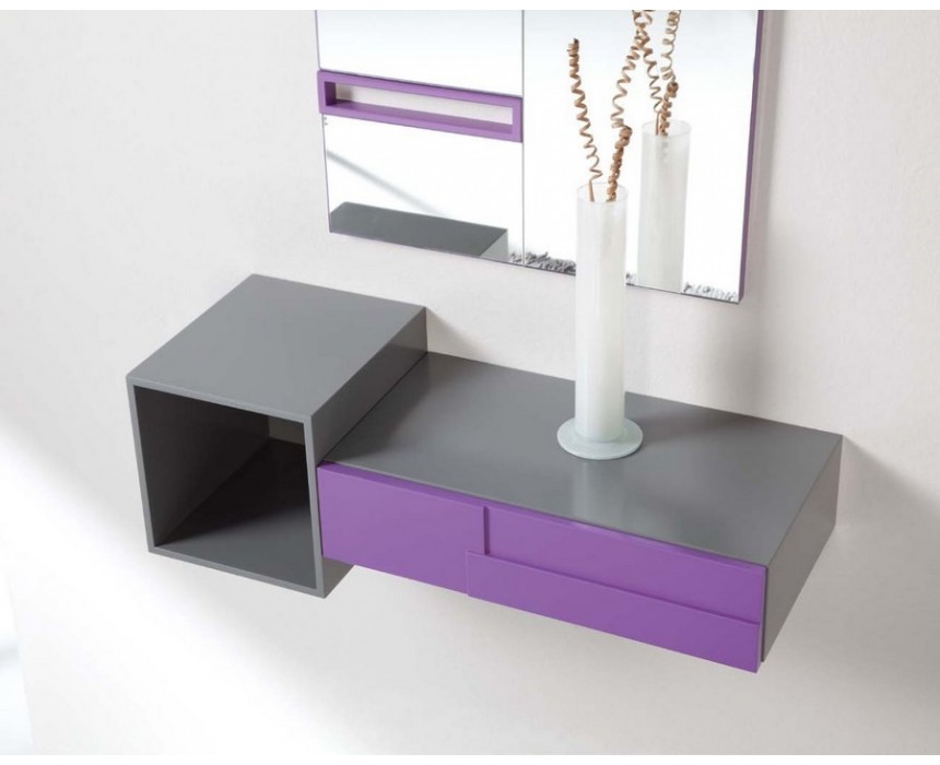 Conjunto espejo y recibidor moderno - Muebles Intermobel 