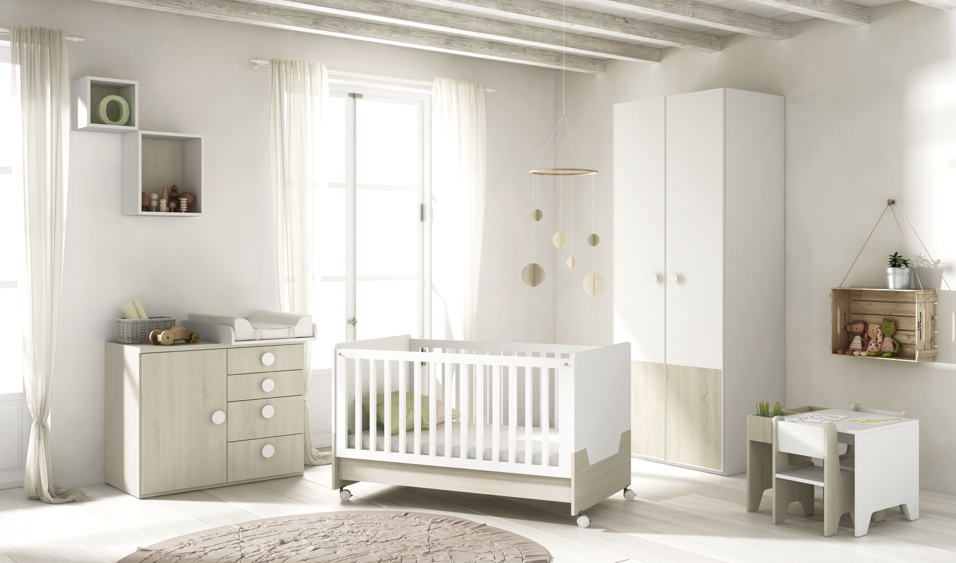 Habitación infantil con cuna - Muebles Intermobel